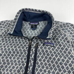 Patagonia Mens Better Sweater Medium 1/4 Zip Pullover Fleece AOP Geometric